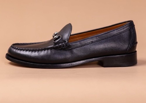 Johnston & Murphy Collection Men's Black Halstead Sheepskin Bit Loafers 9