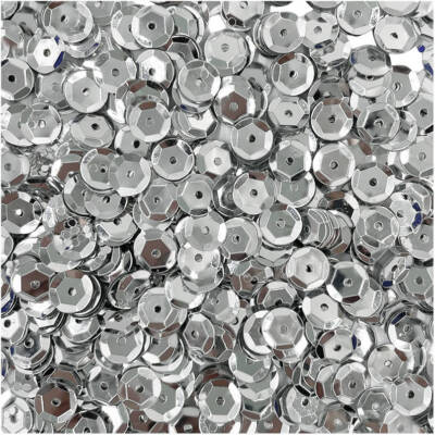 LOVEART SEQUINS für Handwerk Runde Lose metallic Pailletten 9mm/15g, silbern