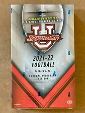 2021-2022 Bowman University U Football Hobby Box Factory Sealed