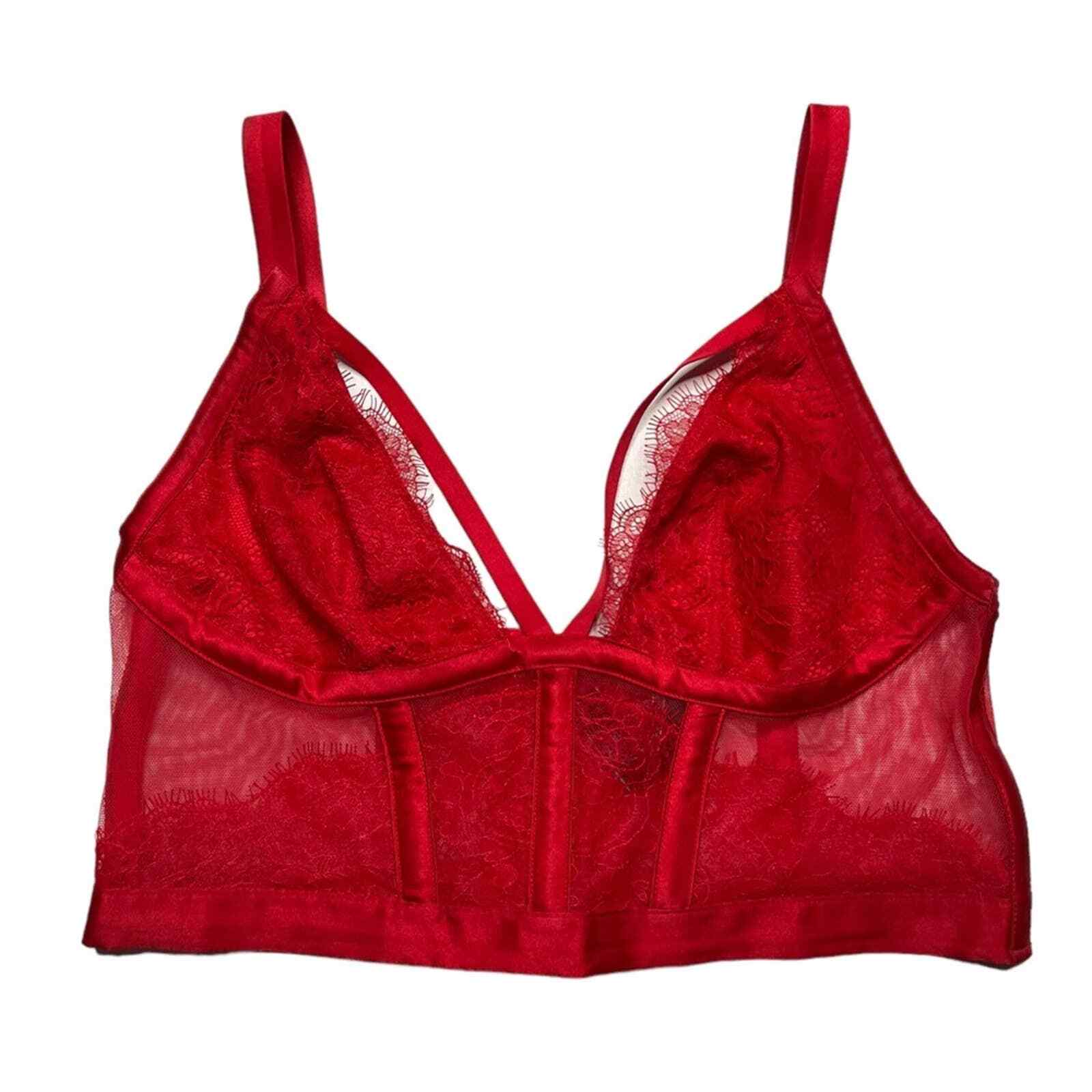 Victoria’s Secret Lace Mesh Bustier Corset Bra Top Gem