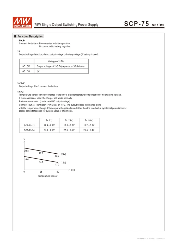 Alimentatore Mean Well SCP-75-24 volt Trasformatore con Caricabatterie Piombo - Immagine 4 di 4