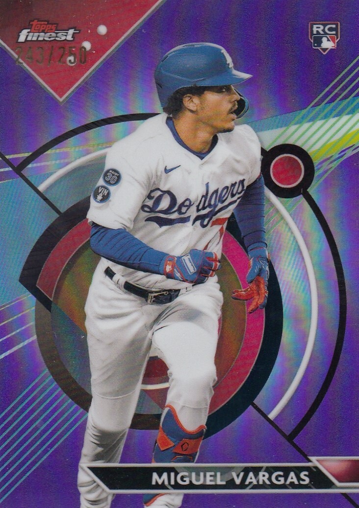 MIGUEL VARGAS /250 FINEST ROOKIE PURPLE REFRACTOR RC DODGERS #33 2023 TOPPS