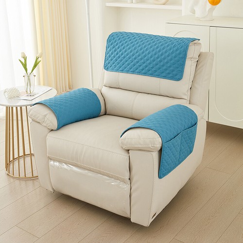 3/4/5Pcs Recliner Slipcovers Chair Arm Covers with Pockets Headrest Sofa Cover - Picture 18 of 21