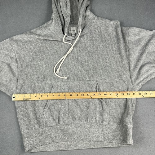 American Eagle Hoodie Sweatshirt Damen klein grau Pullover Oberteil gerippt weich Strick - Bild 4 von 8