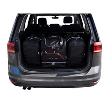 4 Kofferraumtaschen Set fahrzeugspezifisch für VW TOURAN (5T1) KJUST schwarz