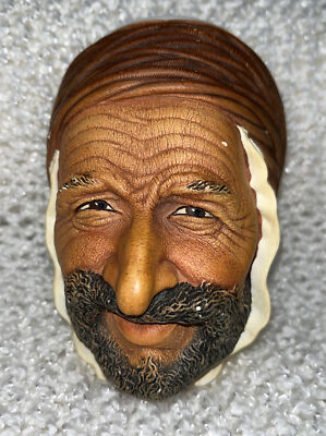 Vintage Bossons Head Hanging Art ''PERSIAN'' England Chalk Ware