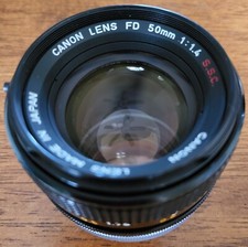 LOOK Canon Lens FD 50mm 1:1.4 S.S.C., f/1.4, Made in Japan, Near Perfect Cond 