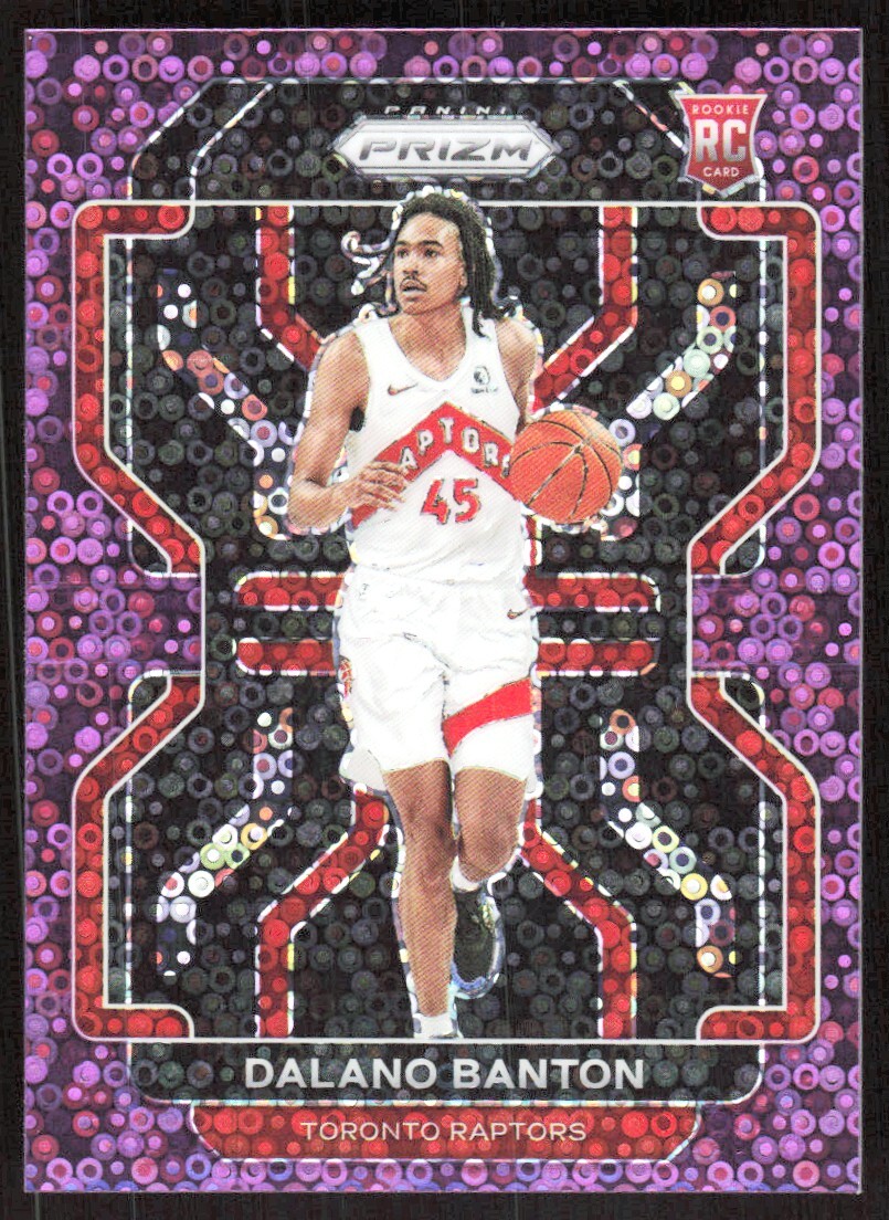 2021-22 8239D Panini Prizm PURPLE FAST BREAK PRIZM Dalano Banton Rookie 01/75