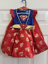 Supergirl Halloween Dress-Up Play Costume Little Girls XS Dress And Cape