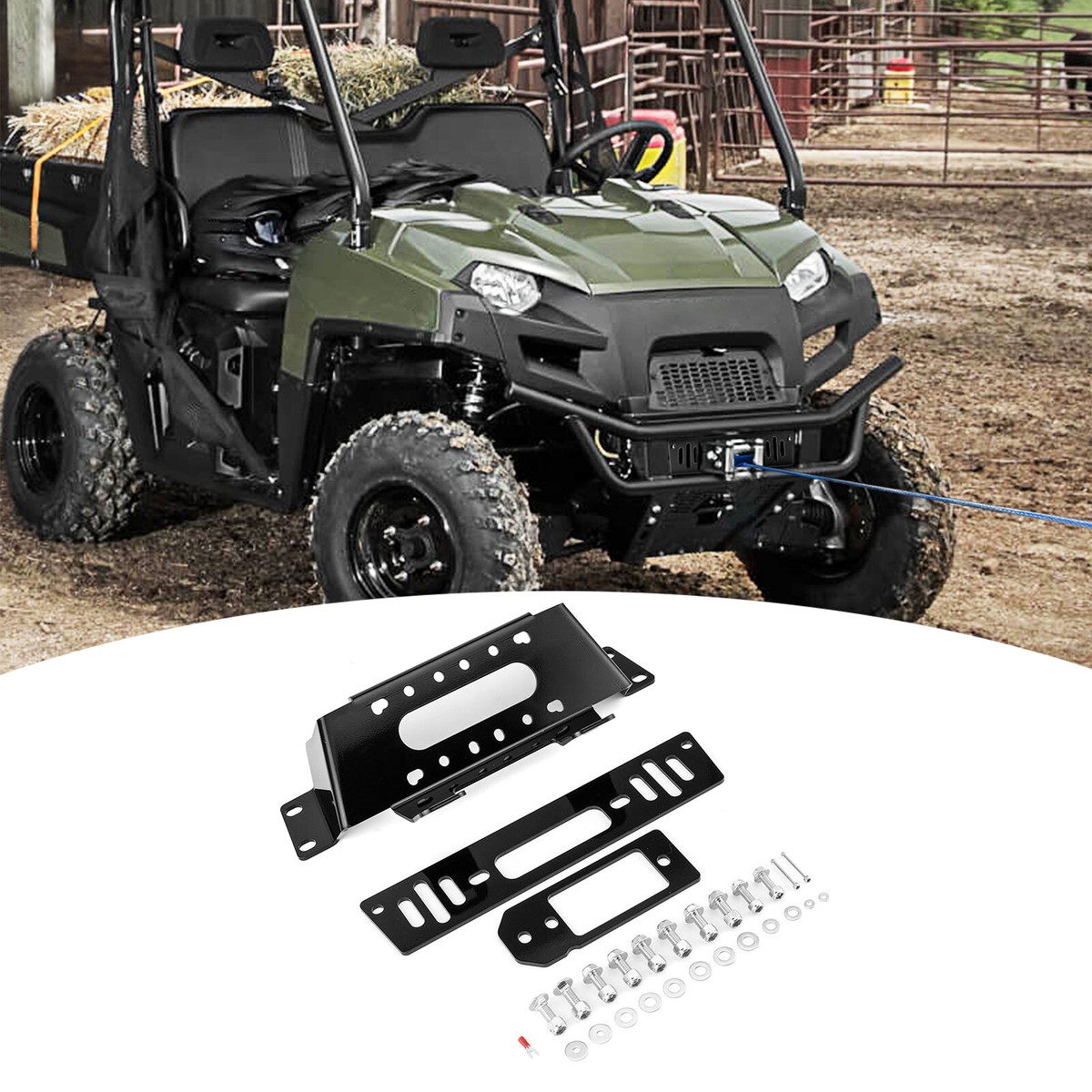 Mad Dog 4500LB Wide Winch Mount Combo – Fits Polaris Ranger 2017-2018 1000 Crew - View #13