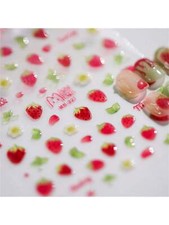 1pc Jelly Strawberry Nail Art Stickers Fashion Cartoon Fruit Nail Transfer