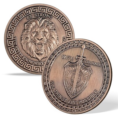 Courage King Of Lion Christian Challenge Coin Inspirational Armor