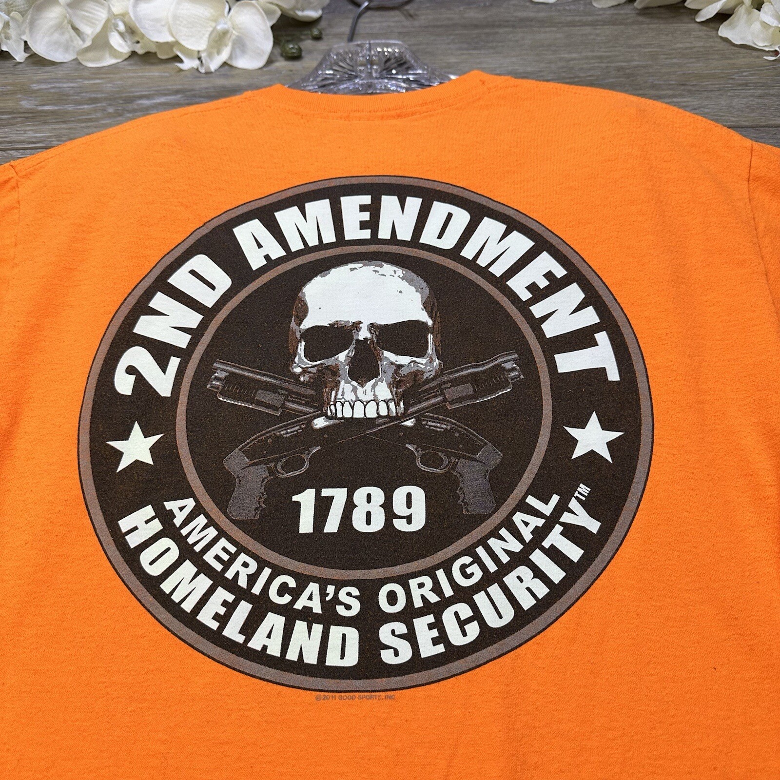 2nd Amendment TShirt Size Medium Orange Guns Amer… - image 11