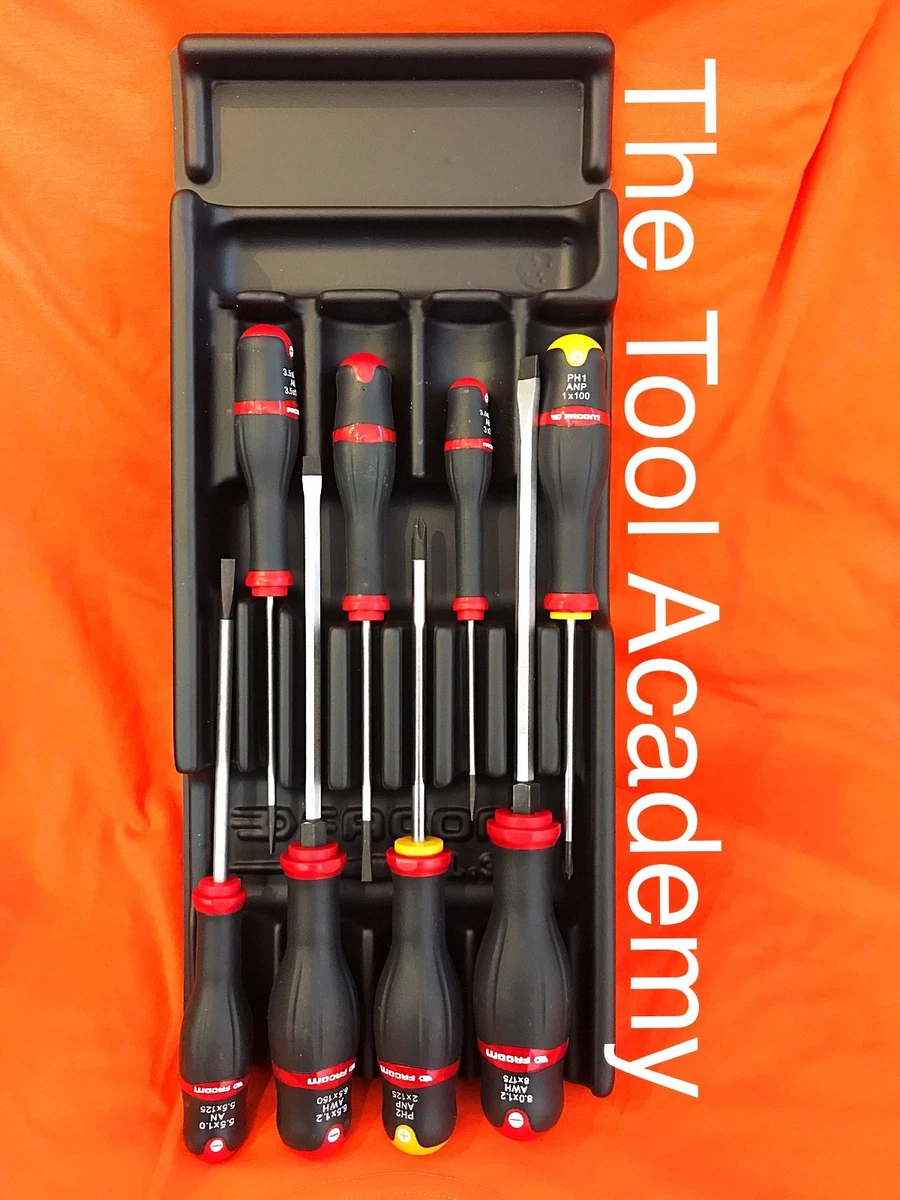 Facom Tools 8 Piece Screwdriver Set + Plastic Module Slotted Flat