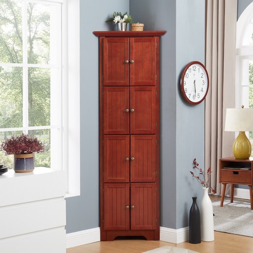 72" Tall Storage Cabinet Pantry Bookshelf with 8 Doors Adjustable Shelves - Picture 52 of 64