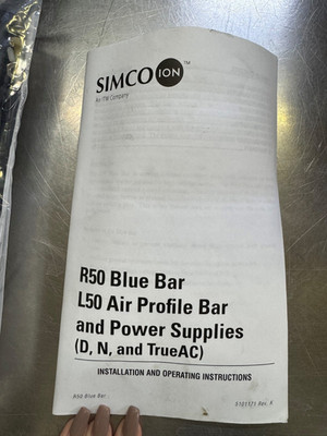 SIMCO-ION Blue Bar MR Static Neutralizing Bar R50/L50 Series with Cable & Manual