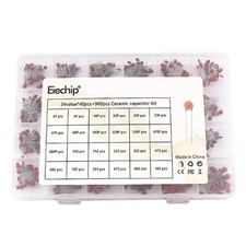 24 Values 960Pcs Ceramic Capacitor Assortment Kit 2pf 0.1UF Electronic