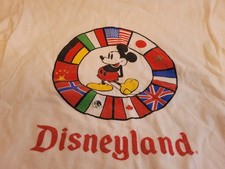 Vtg Disneyland Mickey Mouse Flags Single TShirt Youth L USA Character Fashions