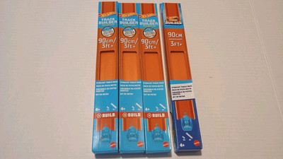 Hot Wheels Track Builder Straight Track Packs Orange - 4 Packs 