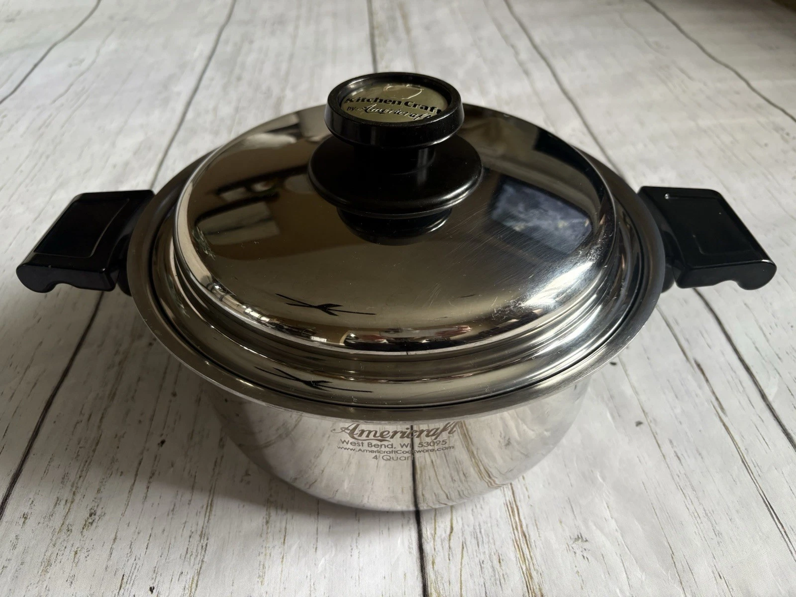 Americraft Kitchen Craft West Bend 4 Quart Stockpot w/ Lid Stainless 53095