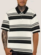 Men's Old School Striped Pique Polo Shirt