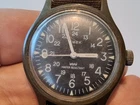 Vintage Timex MacGyver Camper Military Field Watch Men 35mm Green Manual Wind