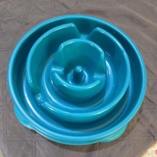 Slow Feed Dog Bowl Medium Size Blue NEW