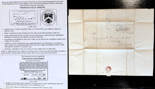 WAR 1812 MAJOR 7th INFANTRY 1st AUDITOR TREASURY SMITH FREE FRANK LETTER SIGNED