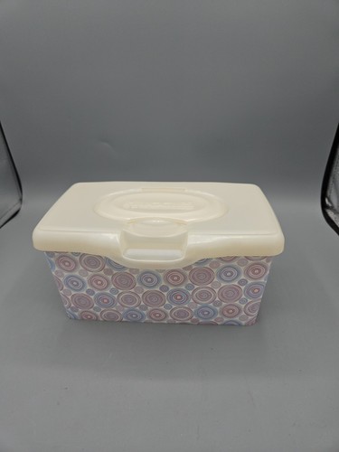 Huggies EMPTY Baby Wipes Blue Green Geometric Circles Dispenser Container