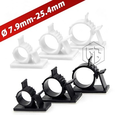 Self Adhesive Adjustable Cable Clips Mounts Wire Conduit Tubing Nylon Sticky Pad