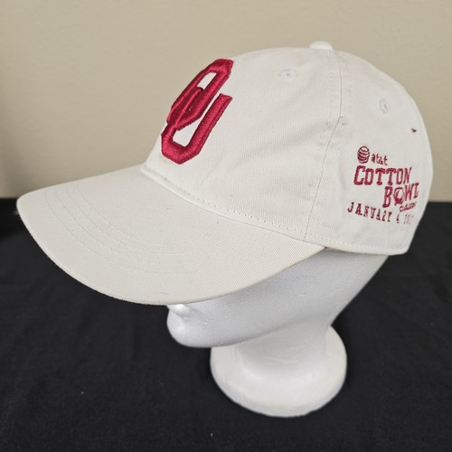 Oklahoma Sooners OU Mütze Kappe Riemen hinten weiß 2013 Baumwolle Schüssel Spiel Einheitsgröße - Bild 1 von 18