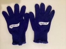 Vintage 1990s Yo Farms Yogurt One Size Blue Knit Gloves NEW