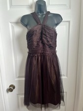 Vintage Vera Wang Maids Dress 10 Medium Whimsigoth Brown Tulle Mini Cocktail