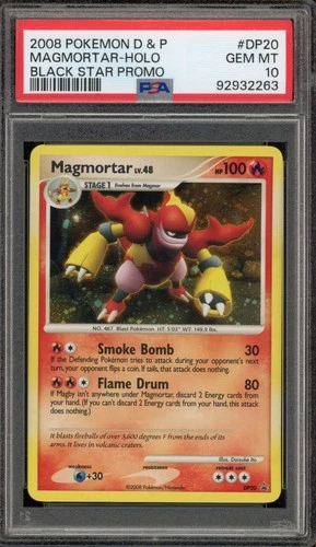 Pokemon Magmortar Black Star Holo Promo DP20 PSA 10 Gem Mint