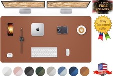 Large Leather Desk Mat - 48"x24" Office Desk Protector Non-Slip PU Leather Mo...
