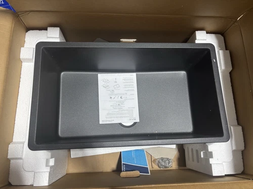 Elkay ELGRU13322BK0C Quartz Classic 33" Single Bowl Undermount Sink Kit Black