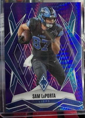 2025 Panini Phoenix Purple Hyper /249 Sam LaPorta #44 Lions