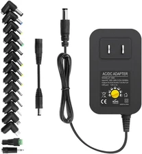 30W Universal AC to DC Power Adapter Adjustable Supply 3-12V 30W, Black
