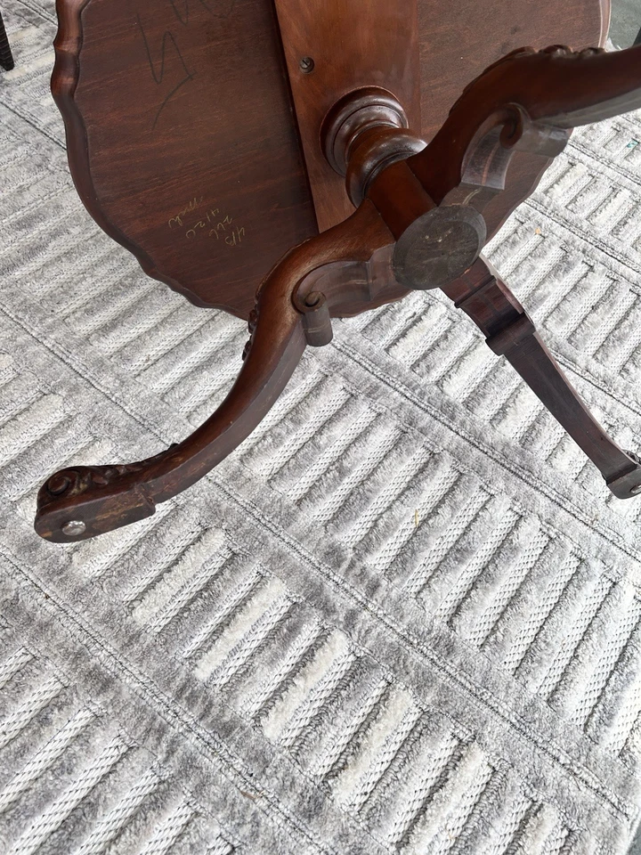 Mesa de mayordomo Imperial Furniture 3 niveles caoba genuina antigua rara Foto 4 de 4