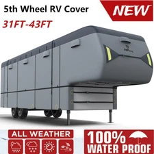 5th Wheel RV Cover Fits 31'-43' Waterproof Anti-UV Fifth Wheel Toy Hauler Camper