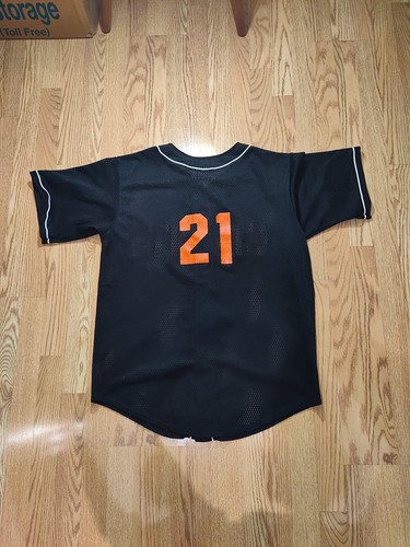 Vintage Giants 21 Baseball Jersey Black Orange Teamwork Athletic Apparel XL - Picture 2 of 6