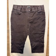 Riders By Lee Size 16/M Black Denim Mid Rise Capri Pants