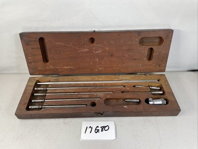 Craftsman Inside Micrometer Set w/Wooden Case Vintage Tool USA 17G80
