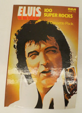 VINTAGE ELVIS 100 SUPER ROCKS TAPES 6 PACK CASSETTE FOLDER 1970'S RCA