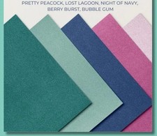 Stampin' Up SOFT SHIMMER Paper 20 Sheets 6x6 In Five Colors - Four Of Each