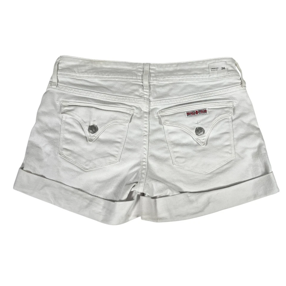 Hudson Croxley Womens White Denim Cuffed 3" Inseam Mid Thigh Shorts Size 26 - Image 3 of 4