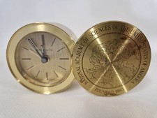 TIFFANY & CO Alarm Clock Round Swivel Door Swiss Quartz Brass Jeremiah Ostriker