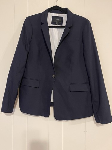 J Crew Regent Navy Blazer Four Season Wool Stretch 16 Quiet Luxury - Picture 5 of 9