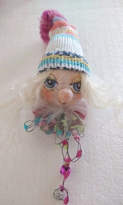 Seasonal Holidays Gnome Brooch Pin Handmade Fabric Textile Art Artisan Made New