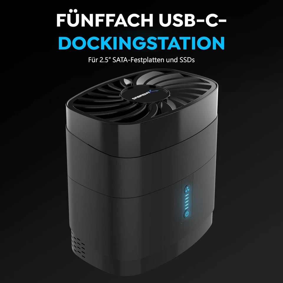 SABRENT 5 Bay Dockingstation 2.5 Festplatten USB C 10Gbps SATA HDD & SSD Dock - Bild 2 von 4